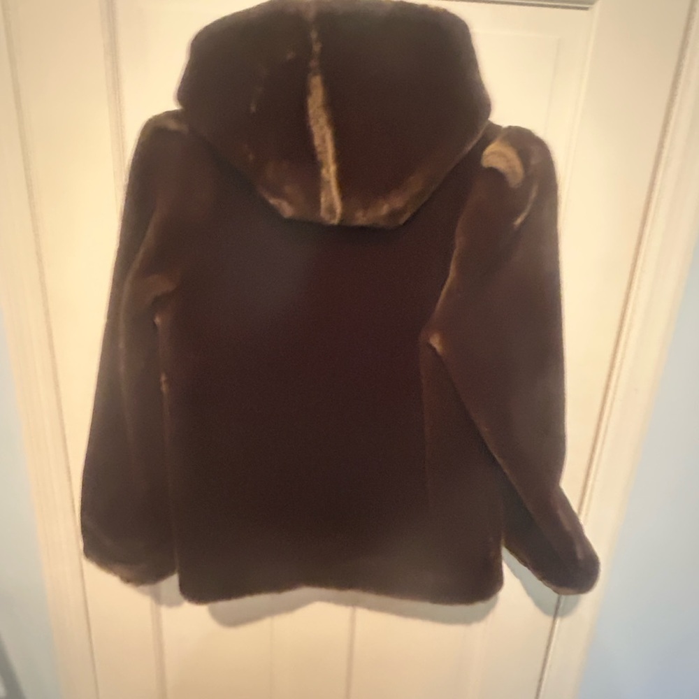 Vintage Chocolate Brown Faux Fur Coat - Picture 8 of 8